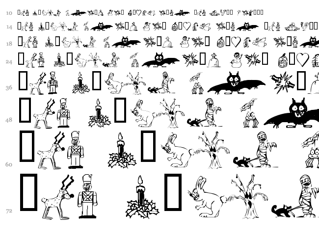 KR Silly Art font waterfall